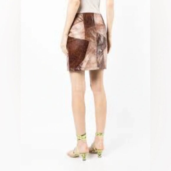 NWT Andersson Bell Chloe faux-leather patchwork skirt Size Small - Picture 3 of 10